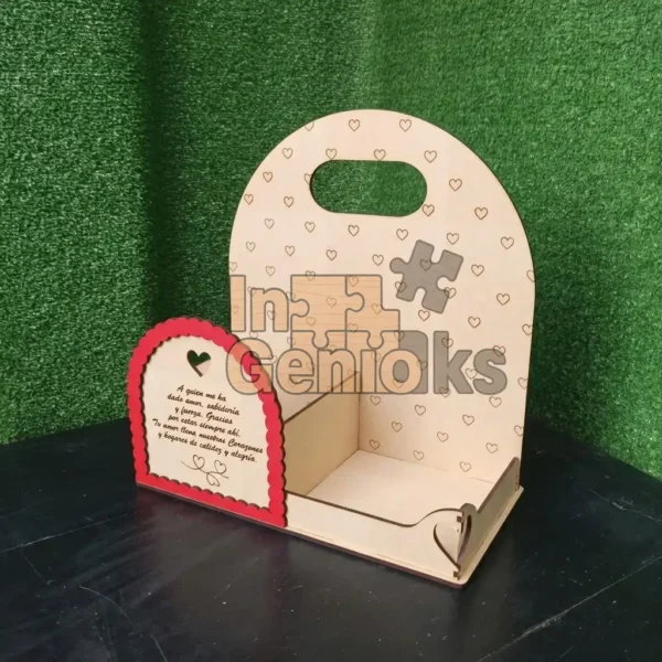 Porta Flores MDF Personalizado Día de la Madre con Nombre