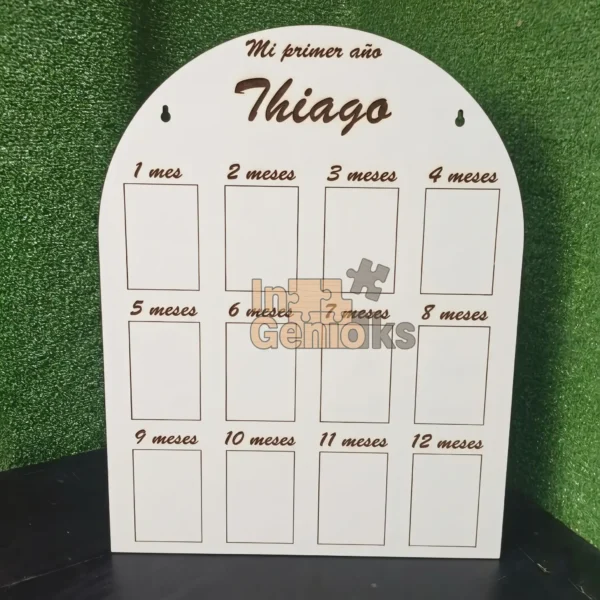 Tablero 12 Meses Bebé Personalizado | Tablero de Fotos Primer Año